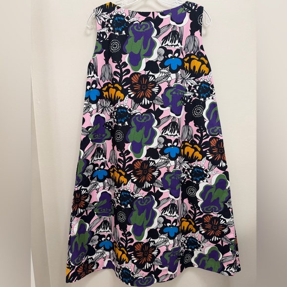 Marimekko x Uniqlo A line Floral Dress Sleeveless Pockets Multi Size S - Picture 3 of 7
